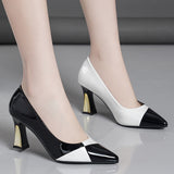 Stylish Chic Pointed Toe Pumps - Women's High Heels with Contrast Color, Slip-On Design, Fashionable Dress Shoes for Special Occasions - Elevate Your Style