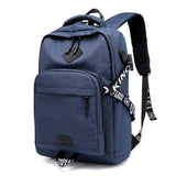 USB Rechargeable Backpack New Fashion Casual Solid Color Student Schoolbag Wear-Resistant Burden Reduction Large Capacity Travel Backpack