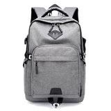 USB Rechargeable Backpack New Fashion Casual Solid Color Student Schoolbag Wear-Resistant Burden Reduction Large Capacity Travel Backpack