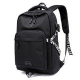 USB Rechargeable Backpack New Fashion Casual Solid Color Student Schoolbag Wear-Resistant Burden Reduction Large Capacity Travel Backpack