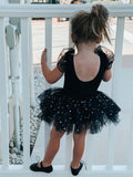 Elegant & Sparkling Girls’ Ballet Tutu Dress – Sequined Performance Wear with Rhinestone Detail, Stretchy and Versatile for Parties & Dance