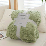 1pc Ultra-Soft Fuzzy Fleece Throw Blanket - Cozy 3D Jacquard Weave, Lightweight, Warm, Comfy, Textured, and Fluffy for Home Decor, Bed, and Couch - Perfect for Chilly Nights and Snuggling Up