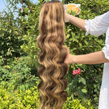 4x4 HD Transparent 4/27 Highlight Ombre Lace Front Wigs Honey Blonde Lace Front Wig Body Wave Human Hair  Human Hair Pre Plucked With Baby Hair Body Wave Glueless Human Hair Wigs For Women