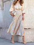 woloong Polka-Dot Loose High Waisted Skirts