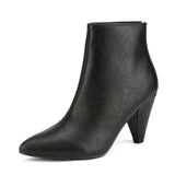 Women's Pointed Toe Ankle Boots High Heel Booties Fashion Zipper Dress Boots