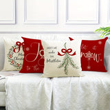 4pcs Rustic Country Traditional Christmas Pillow Covers, 18x18inch, Floral Pattern, Polyester, Zipper Closure, Machine Washable, for Home Sofa & Couch Decor