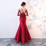 Evening dress women  new host banquet fishtail evening dress long slim bride wedding toast