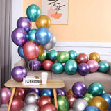 20pcs Metallic Chrome Latex Balloons, 25cm/10 Inch Round Helium Balloons For Wedding Graduation Anniversary Birthday Party Decorations Easter Gift Christmas, Halloween Gift