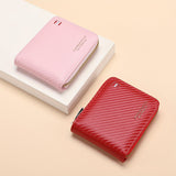 Classic Mini Solid Color Short Wallet, Zipper Around Coin Purse, Versatile Credit Card Holder