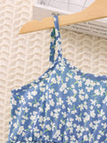 Charming Floral Cami Dress for Girls - Breathable Summer Attire - Perfect for Parties & Beach Outings