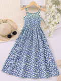 Charming Floral Cami Dress for Girls - Breathable Summer Attire - Perfect for Parties & Beach Outings