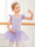 Elegant & Sparkling Girls’ Ballet Tutu Dress – Sequined Performance Wear with Rhinestone Detail, Stretchy and Versatile for Parties & Dance