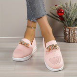 CozyKnit Loafers - Women's Breathable Slip-On Shoes for Outdoor Comfort - Soft, Lightweight, and Airy Knit Upper with Slip-Resistant Soles