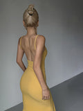 woloong - Moonlight Dance Bodycon Rib Long Dress