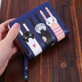 woloong Women Cute Cat Wallet Small Zipper Girl Wallet Brand Designed Pu Leather Women Coin Purse Female Card Holder Wallet Billetera