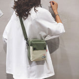 woloong Mini Shoulder Bag Female Small Canvas Fashion Canvas Cross Body Bag Casual Handbag Simple Zipper Purse Coin Bag