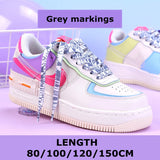 woloong   Flat Shoelaces Rainbow Colour Shoe Laces Casual Canvas Shoes Colorful Shoelace Print Gradient Suitable for All Unisex 1 Pair