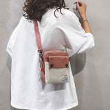 woloong Mini Shoulder Bag Female Small Canvas Fashion Canvas Cross Body Bag Casual Handbag Simple Zipper Purse Coin Bag