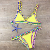 Crochet Swimsuit Bikinis Women's Swimming Suit Sexy Bandage Brazilian Bikini Swimwear Women Bathing Suit Biquini