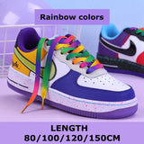 woloong   Flat Shoelaces Rainbow Colour Shoe Laces Casual Canvas Shoes Colorful Shoelace Print Gradient Suitable for All Unisex 1 Pair