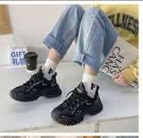 woloong  Spring New Reflect Vulcanize Shoes Light Platform Daddy Shoes Woman Harajuku Joker Wind Sneakers for Female Casual Shoes