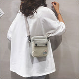 woloong Mini Shoulder Bag Female Small Canvas Fashion Canvas Cross Body Bag Casual Handbag Simple Zipper Purse Coin Bag