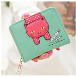 woloong Women Cute Cat Wallet Small Zipper Girl Wallet Brand Designed Pu Leather Women Coin Purse Female Card Holder Wallet Billetera