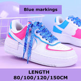 woloong   Flat Shoelaces Rainbow Colour Shoe Laces Casual Canvas Shoes Colorful Shoelace Print Gradient Suitable for All Unisex 1 Pair