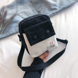 woloong Mini Shoulder Bag Female Small Canvas Fashion Canvas Cross Body Bag Casual Handbag Simple Zipper Purse Coin Bag