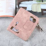 woloong Women Cute Cat Wallet Small Zipper Girl Wallet Brand Designed Pu Leather Women Coin Purse Female Card Holder Wallet Billetera