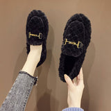 woloong  Autumn and Winter New Outdoor Home Indoor Wool Bag with Cotton Shoes Anti Slip Warm Lady Beans Shoes