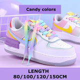 woloong   Flat Shoelaces Rainbow Colour Shoe Laces Casual Canvas Shoes Colorful Shoelace Print Gradient Suitable for All Unisex 1 Pair