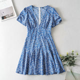 woloong Chic Floral V Neck Summer Dress