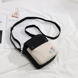 woloong Mini Shoulder Bag Female Small Canvas Fashion Canvas Cross Body Bag Casual Handbag Simple Zipper Purse Coin Bag