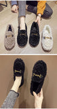 woloong  Autumn and Winter New Outdoor Home Indoor Wool Bag with Cotton Shoes Anti Slip Warm Lady Beans Shoes