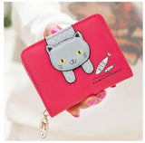 woloong Women Cute Cat Wallet Small Zipper Girl Wallet Brand Designed Pu Leather Women Coin Purse Female Card Holder Wallet Billetera