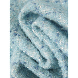 2025 Haute couture wool small fragrant jacket spring and autumn new  spring women's clothing short spring and autumn tweed blue top
