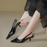 WOLOONG Women's Oversized Low-cut French Style Hollow Toe Heels