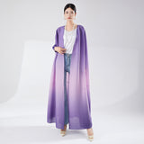 2025 Hot trade dress women's summer high sense fashion gradual change loose bat sleeve cardigan Muslim robe tide
