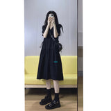 2025 Hepburn little black dress women's summer  new  waist long dress small man high-end black dress