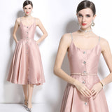 Birthday hosting banquet small dress female sexy suspender diamond backless socialite big skirt dress dress dress