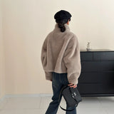 2025 Solid color  friendly mink stand-up collar short imitation mink coat high-end ferret coat to keep warm in autumn and winter