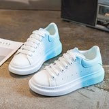 woloong Colorful Platform White Autumn Versatile Korean Sneakers