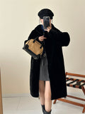 2025 Long  friendly mink hooded zipper shoulder imitation mink coat, high-end ferret coat to keep warm, new in autumn and winter