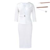 WOLOONG D542 2025 trade African fashion lapel waist OL Tongle temperament elegant hip pencil skirt dress