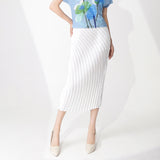 2025 skirt slim fit hip wrap medium and long high sense elastic waist temperament professional commuting versatile one-step skirt