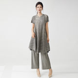 2025 temperament suit women's high-end skirt irregular dress straight pants large size fashion two-piece set