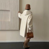 2025 Long  friendly mink hooded zipper shoulder imitation mink coat, high-end ferret coat to keep warm, new in autumn and winter