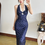 2025 style  spring new women's clothing slim-fitting high-end slim waist long dress temperament suspender dress