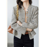 2025 High-end small fragrant style, coat women's spring women's tweed, short  spring women's fashion top